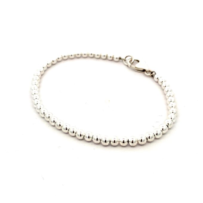 Silver Bead Bracelet 3mm