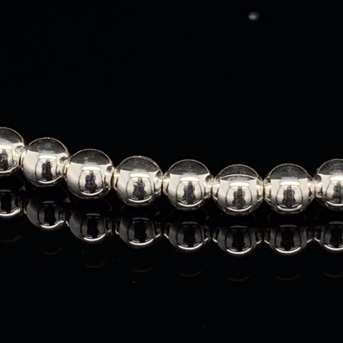 Elastic Silver Bead Bracelet