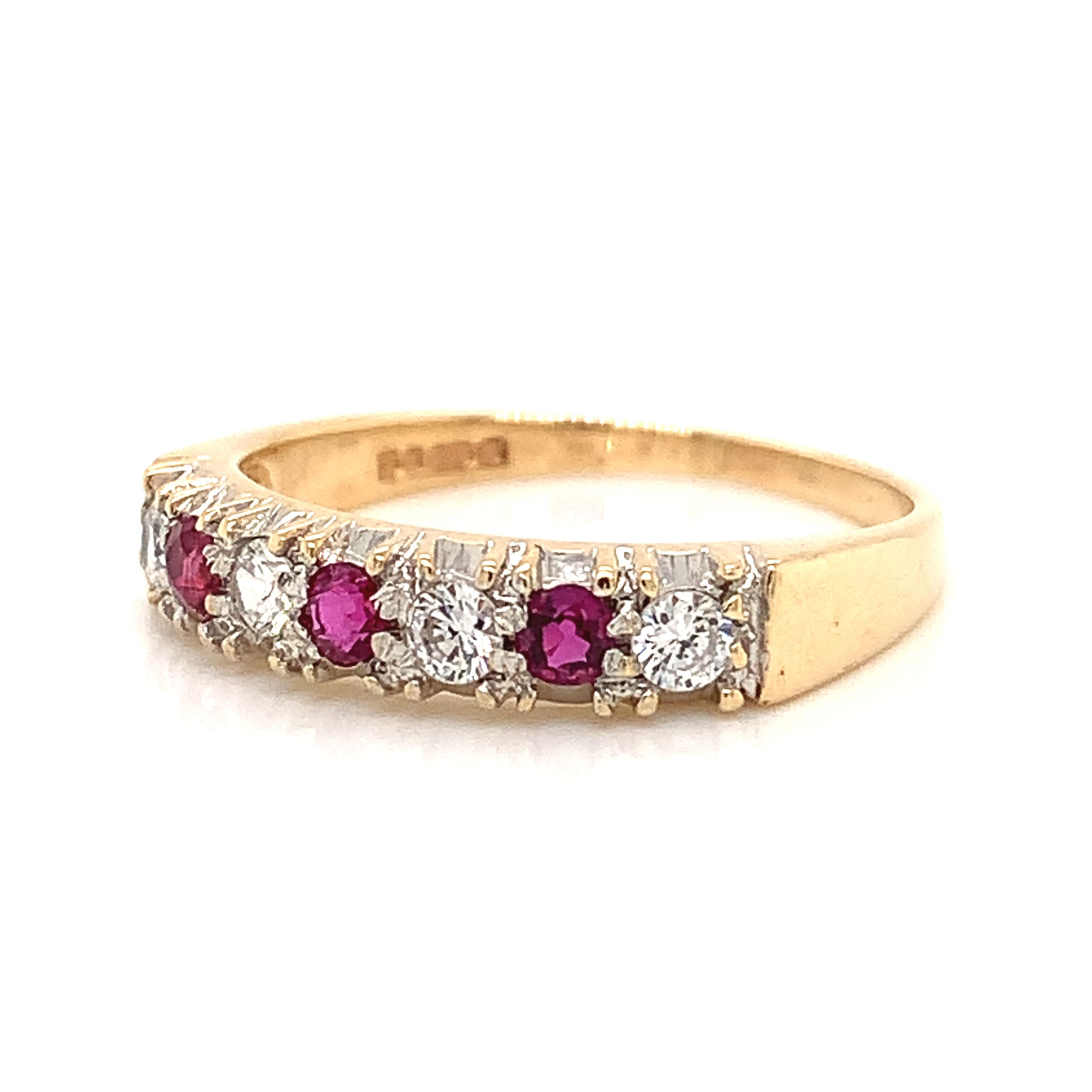 Ruby and C.Z. Seven Stone Ring