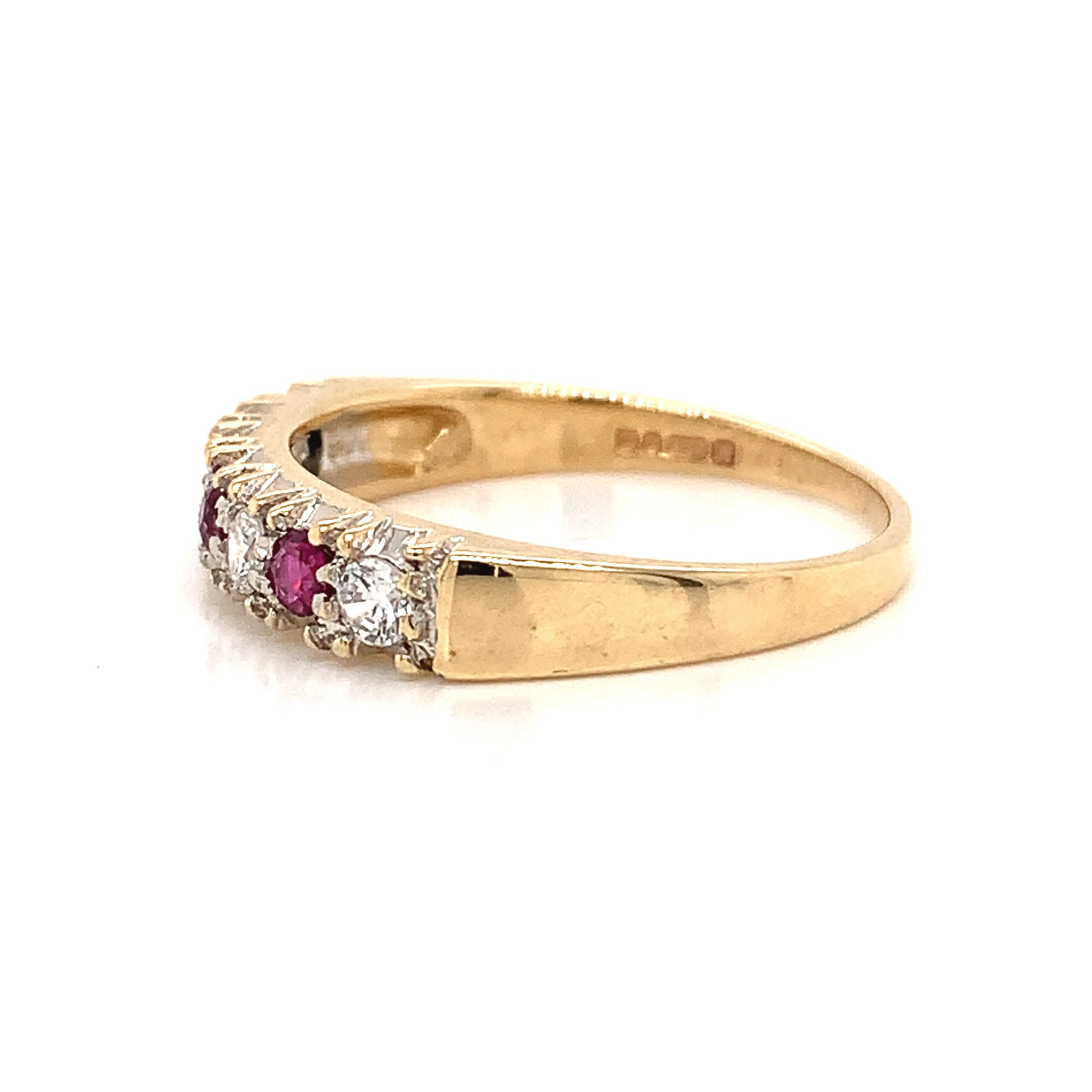 Ruby and C.Z. Seven Stone Ring