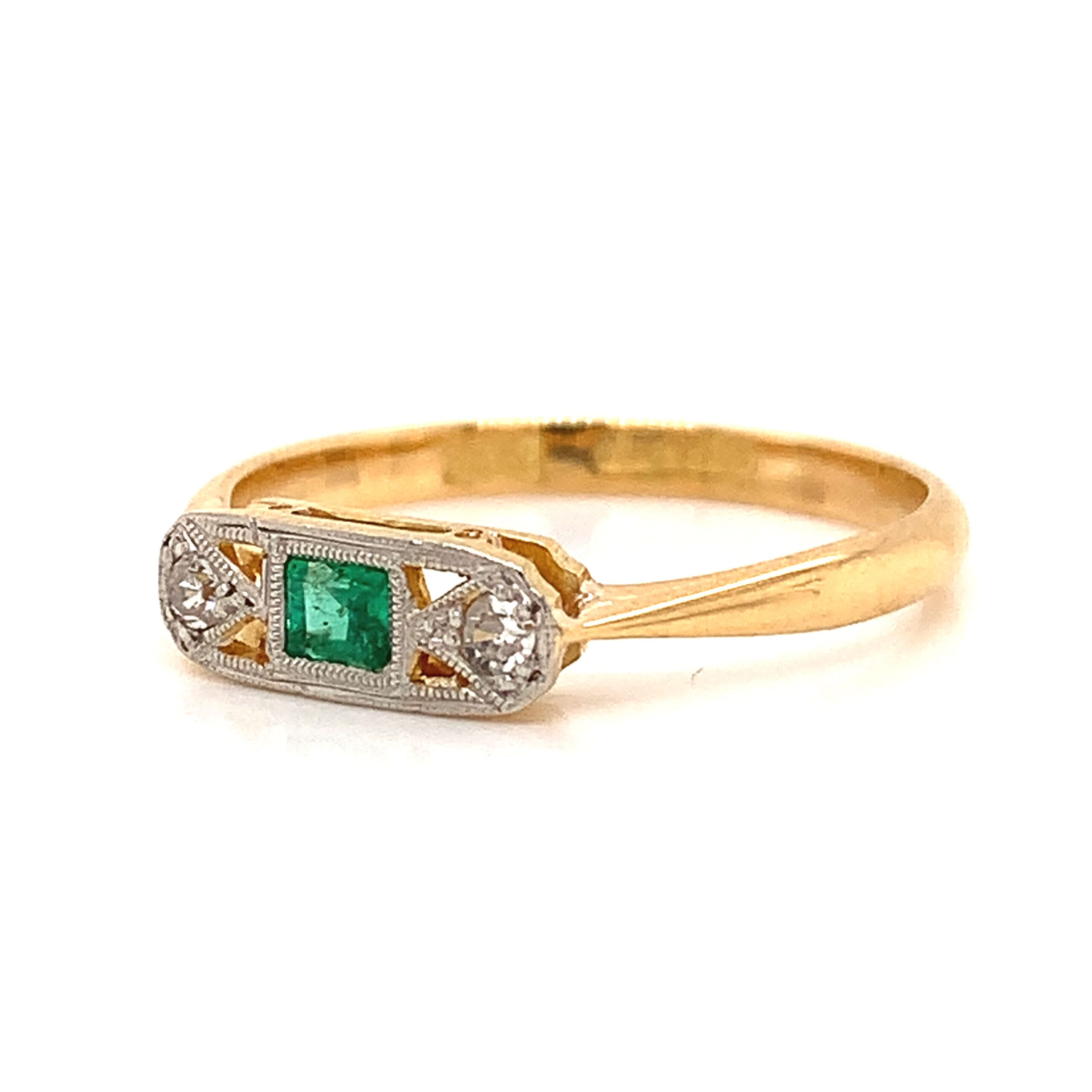Vintage Emerald and Diamond Ring