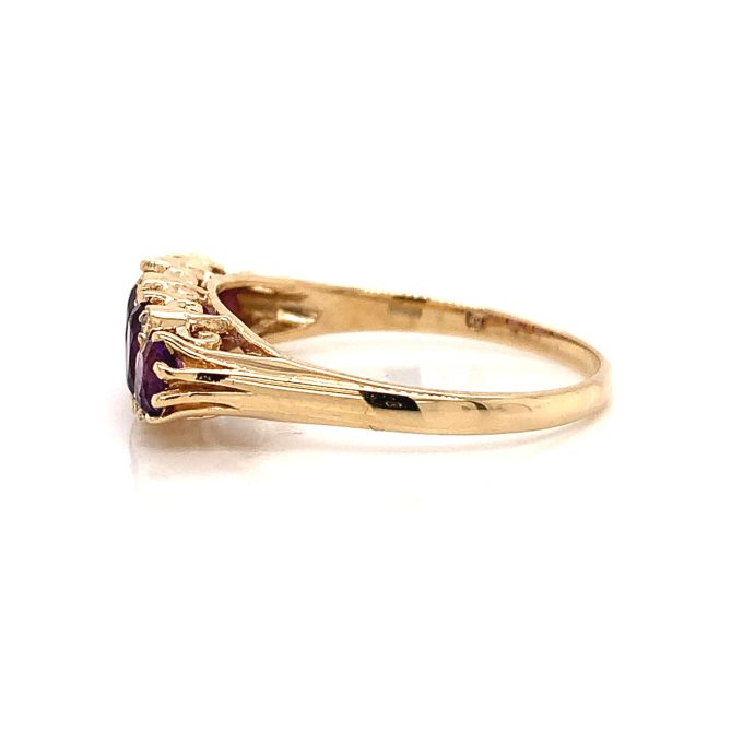Gold Amethyst and Diamond Ring