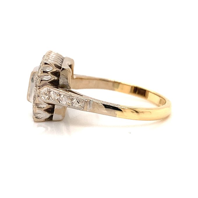 Vintage Sapphire and Diamond Square Top Ring