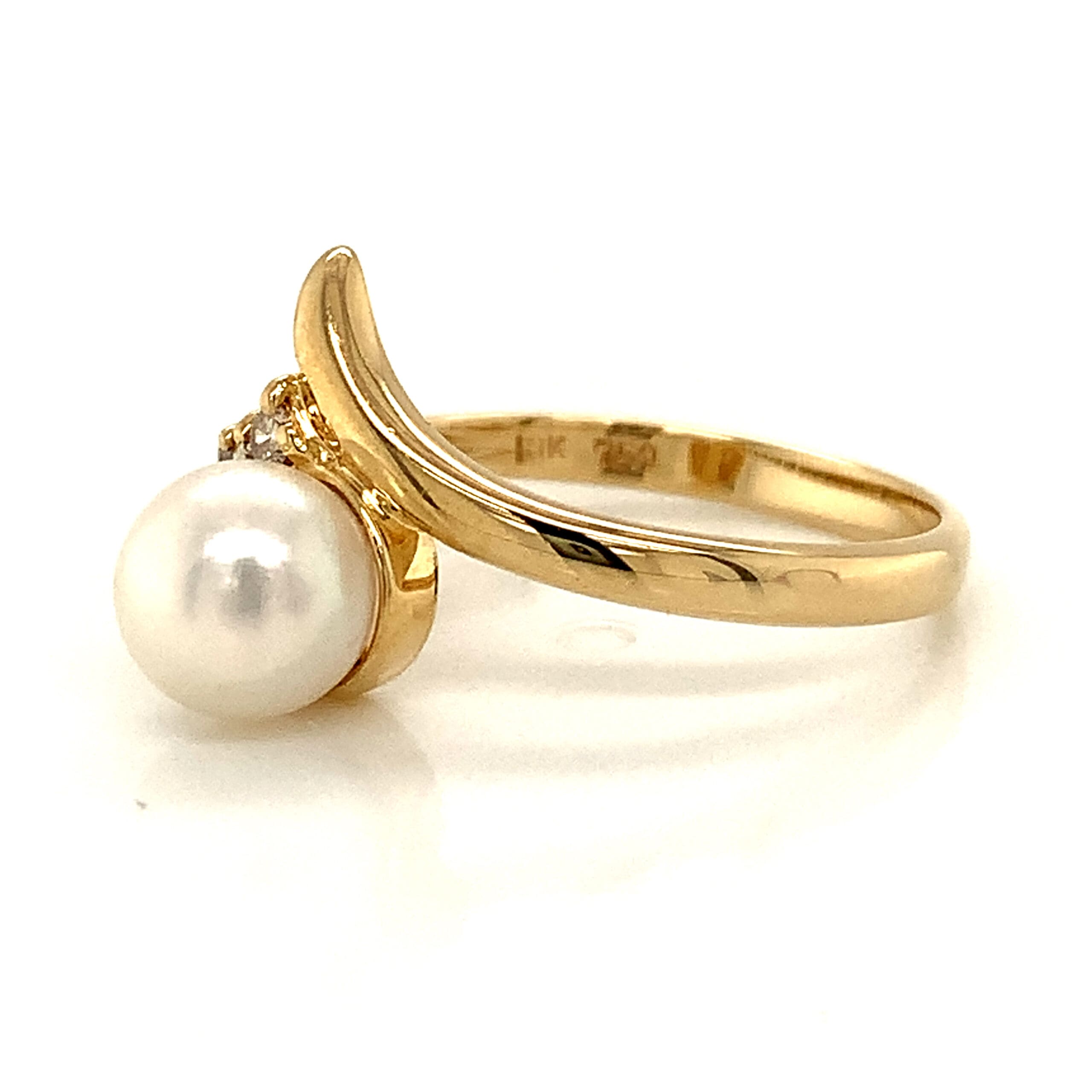 Pearl and Diamond Set Ring