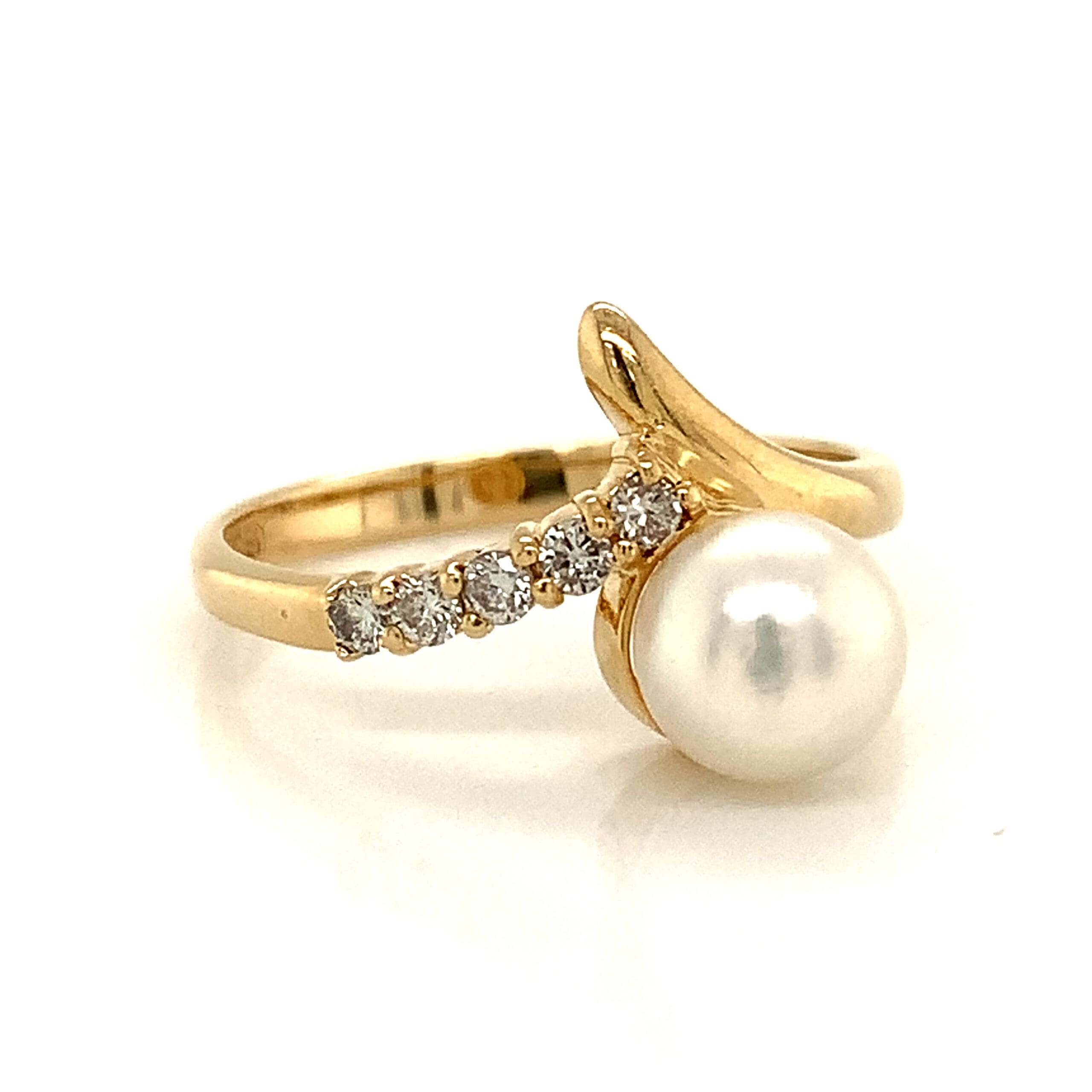Pearl and Diamond Set Ring