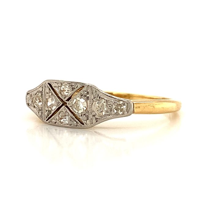 Platinum Top Art Deco Ring