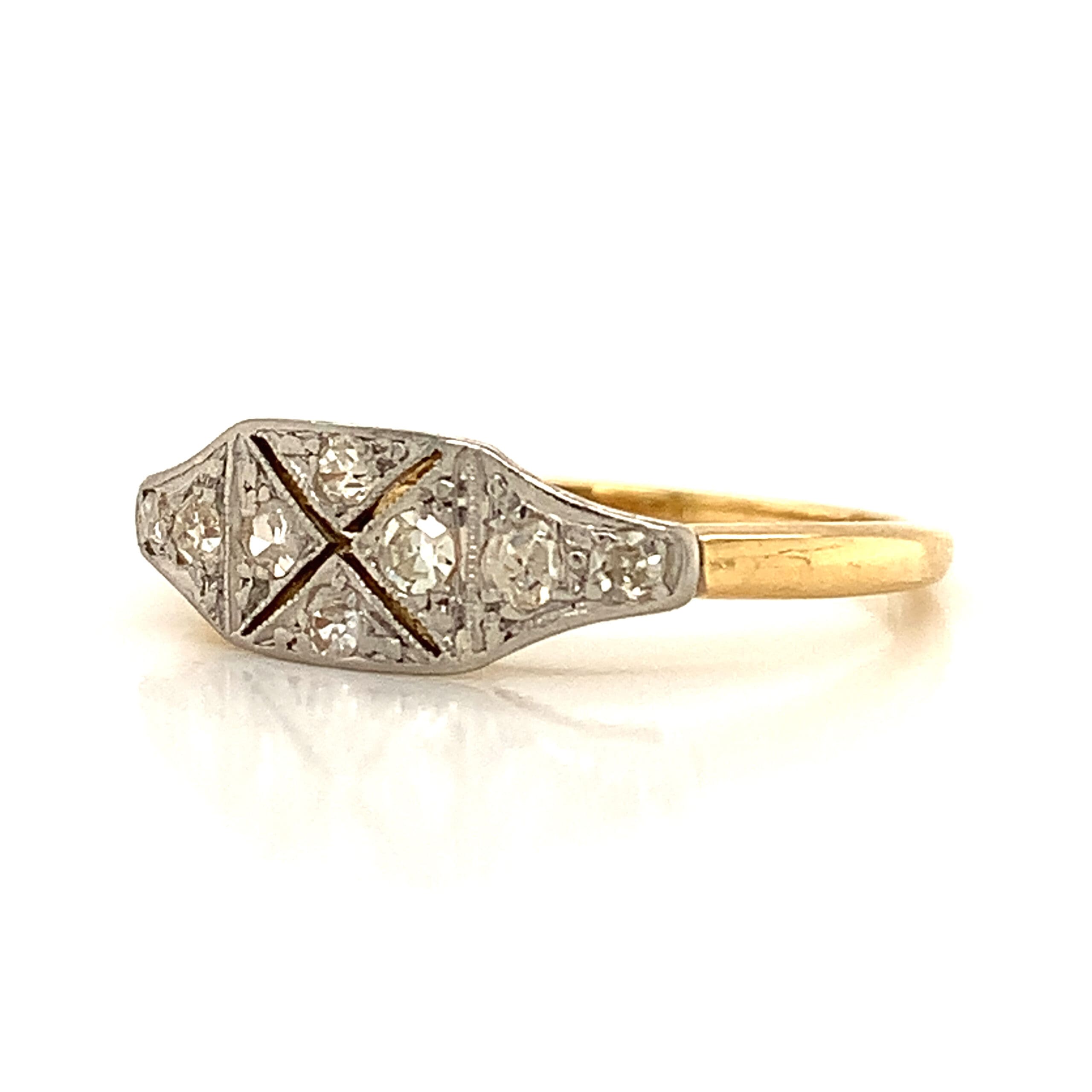 Platinum Top Art Deco Ring
