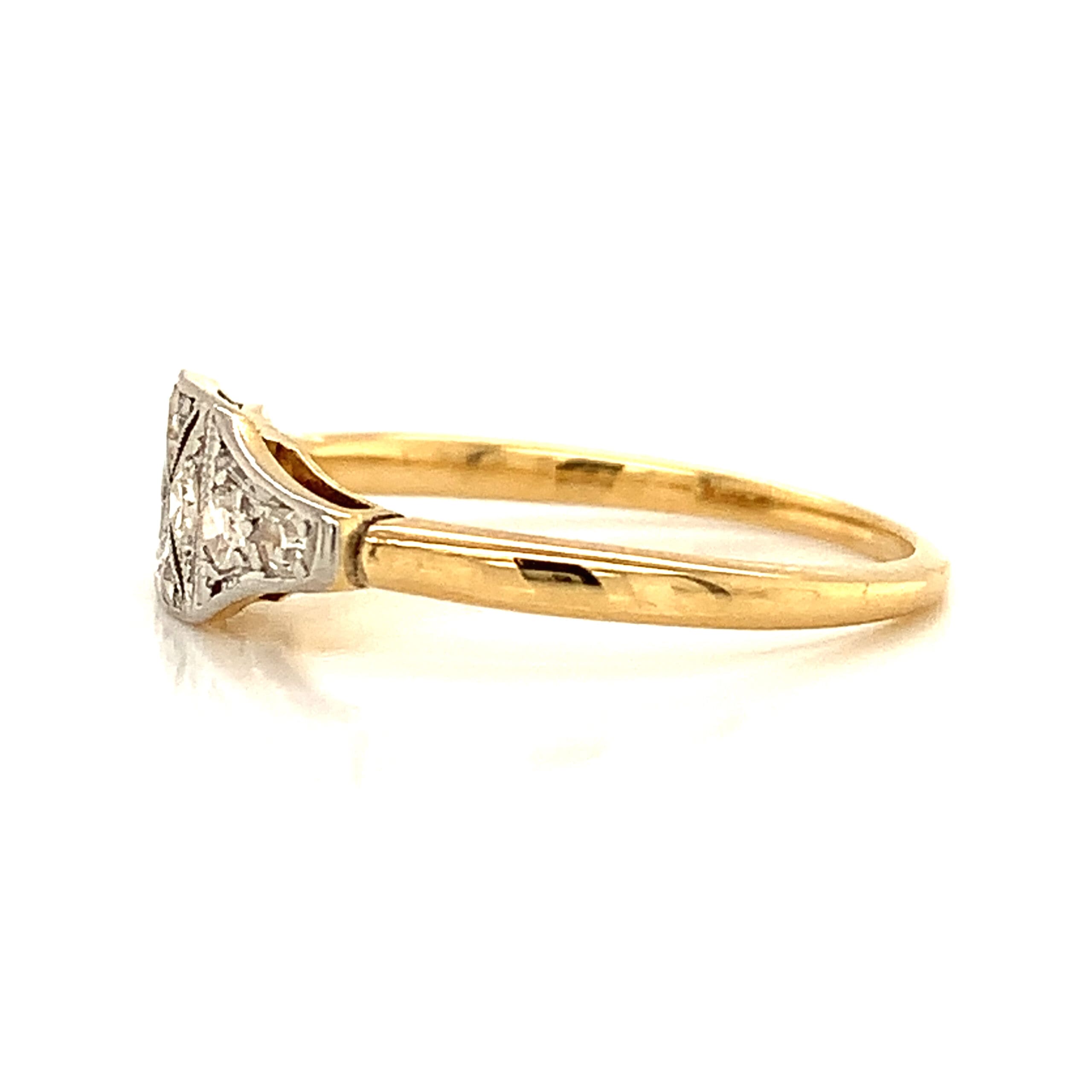Platinum Top Art Deco Ring