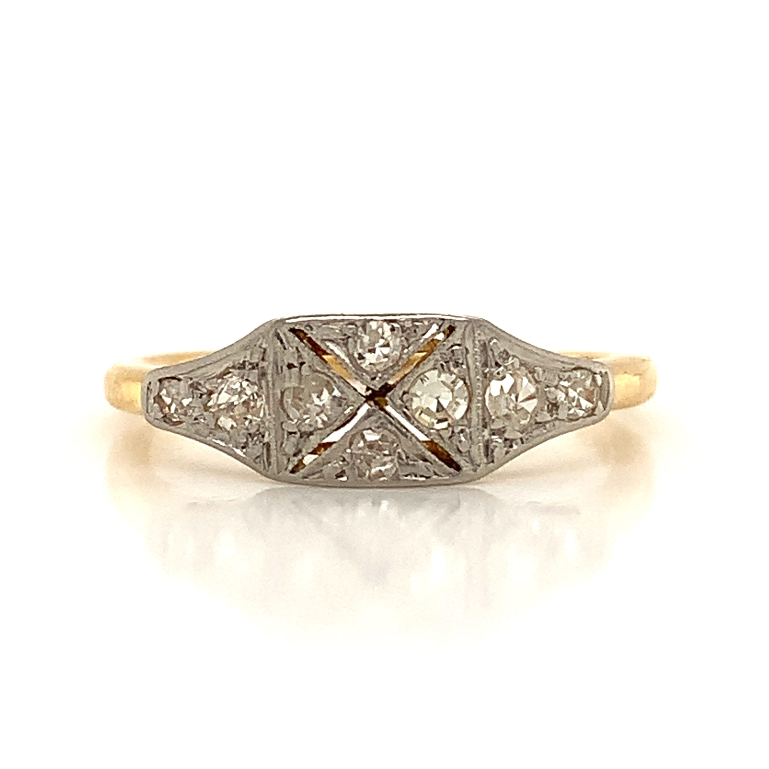 Platinum Top Art Deco Ring