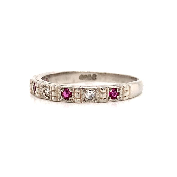 Platinum Ruby and Diamond Eternity Ring