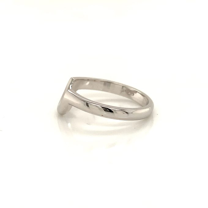 White Gold Shaped Ladies Band