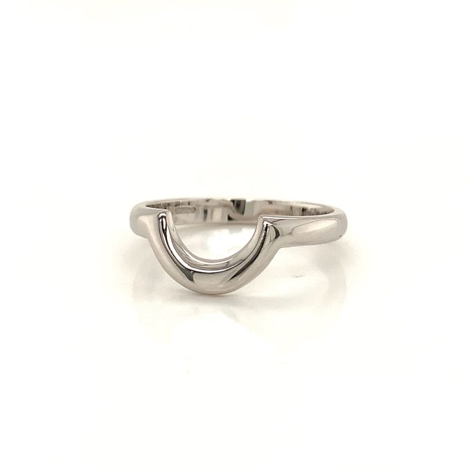 White Gold Shaped Ladies Band