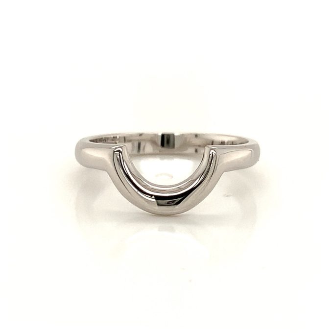 White Gold Shaped Ladies Band