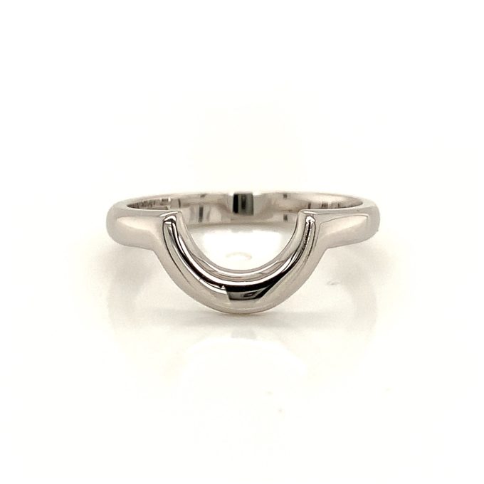 White Gold Shaped Ladies Band