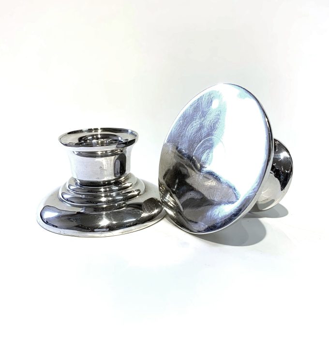 Short Silver Candlestick Holders