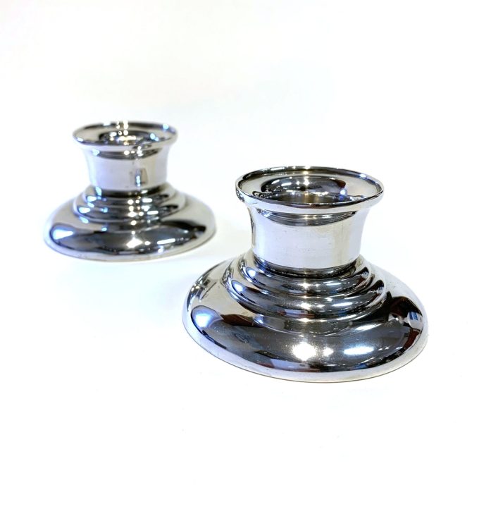 Short Silver Candlestick Holders