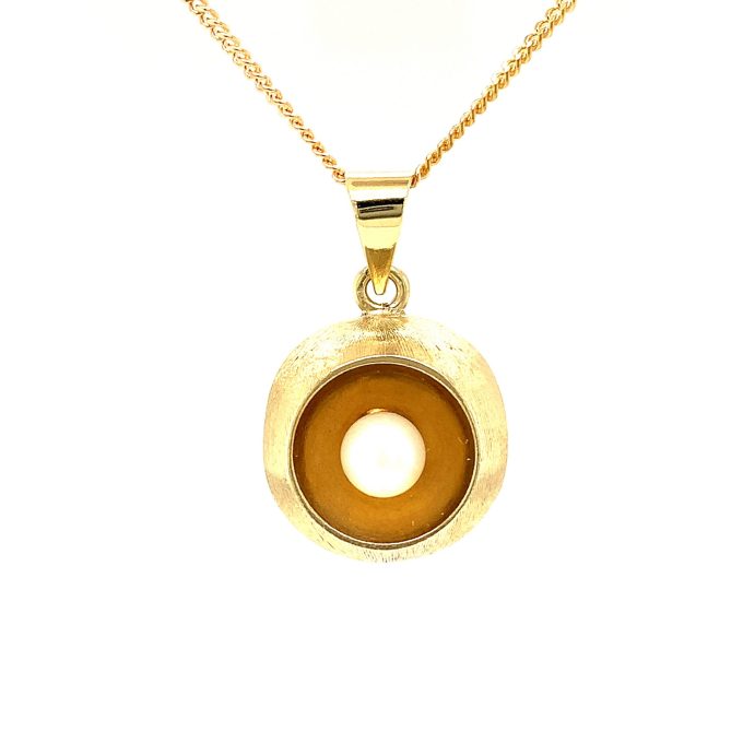 Pearl Set Ball Pendant Necklace