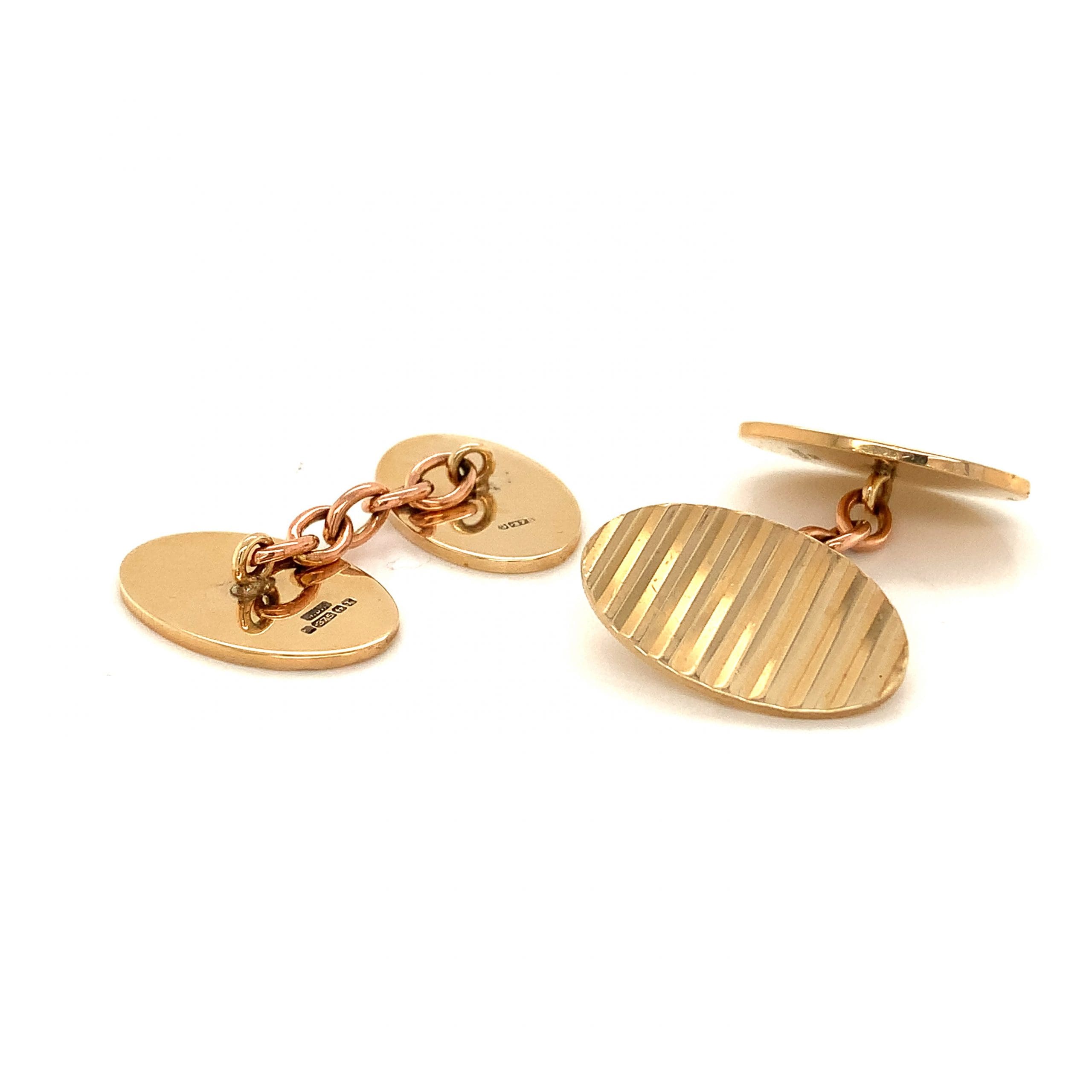 Vintage Oval Gold Cufflinks