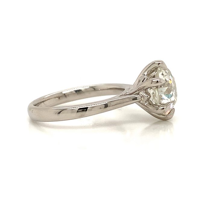 2.92ct Old Cut Diamond Platinum Solitaire Ring