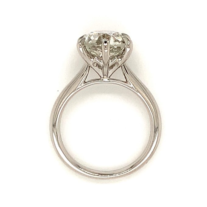 2.92ct Old Cut Diamond Platinum Solitaire Ring
