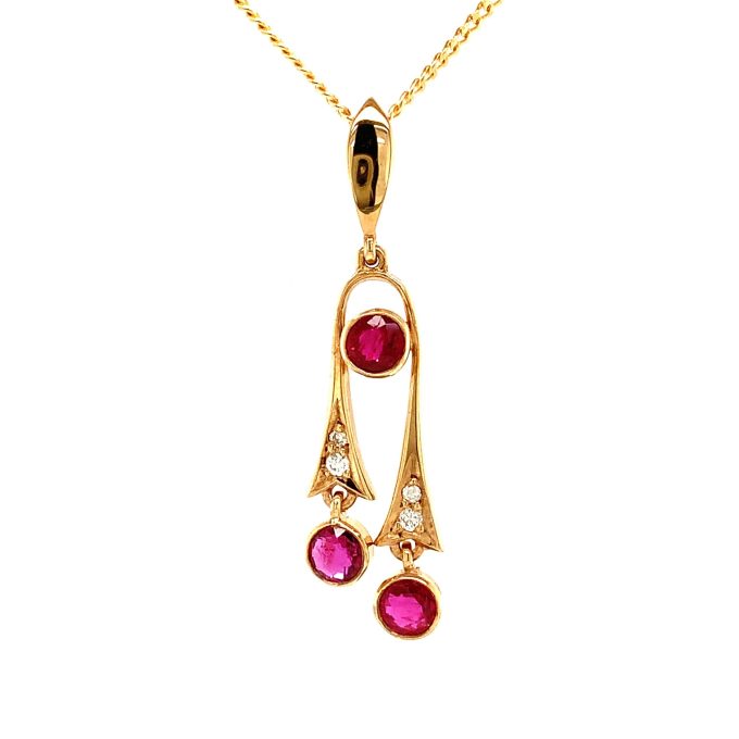Vintage Ruby and Diamond Necklace
