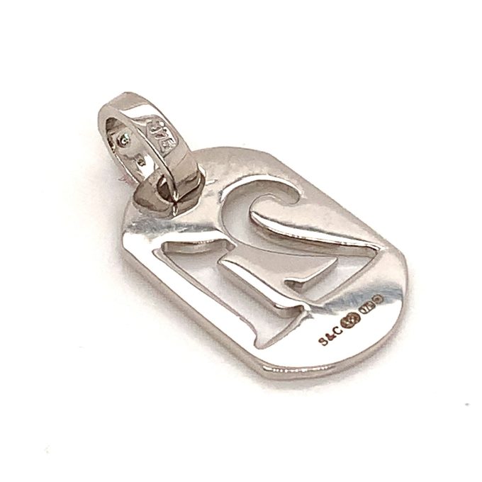 White Gold '21st' Diamond Set Charm