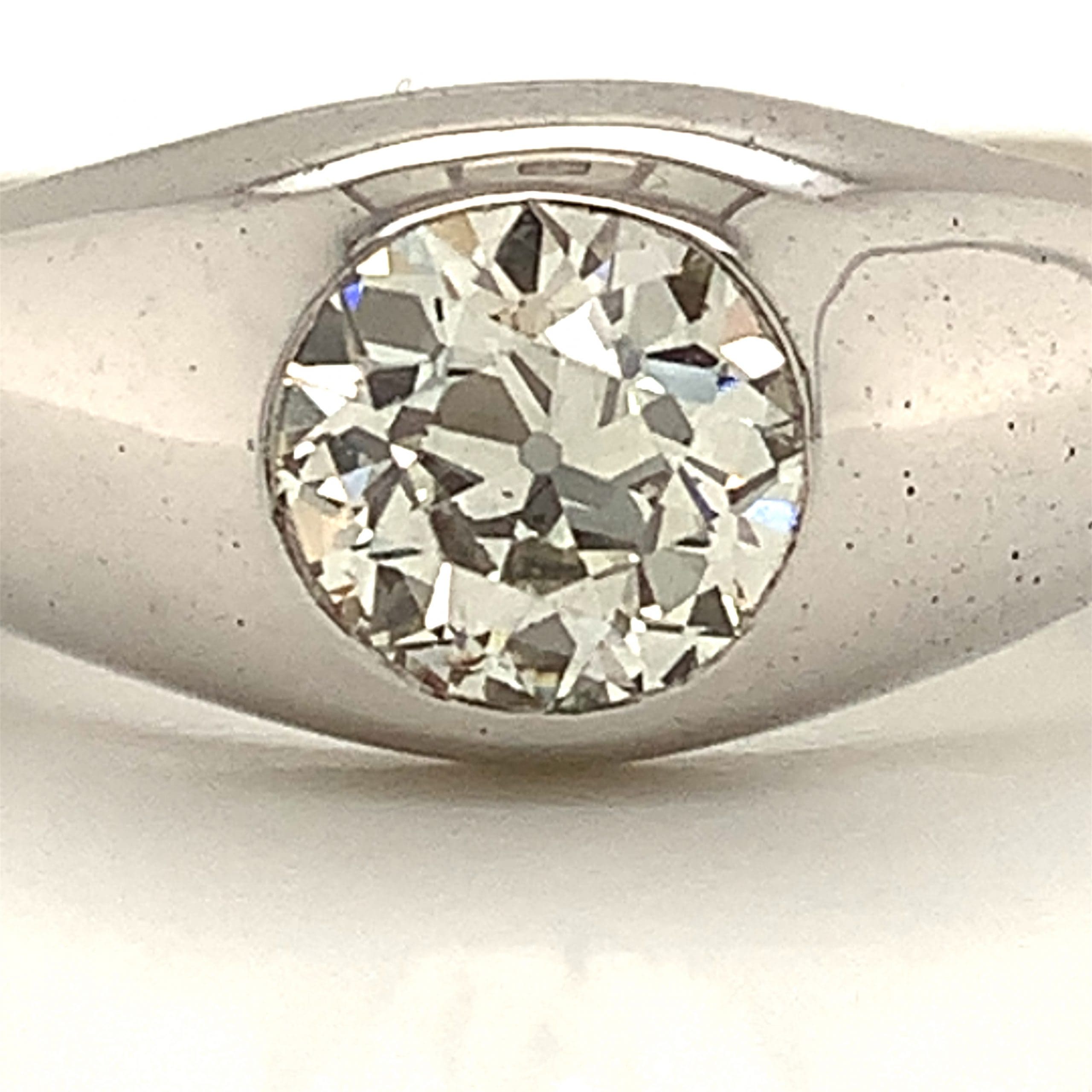 1.50ct Old Cut Diamond Bombe Solitaire Ring