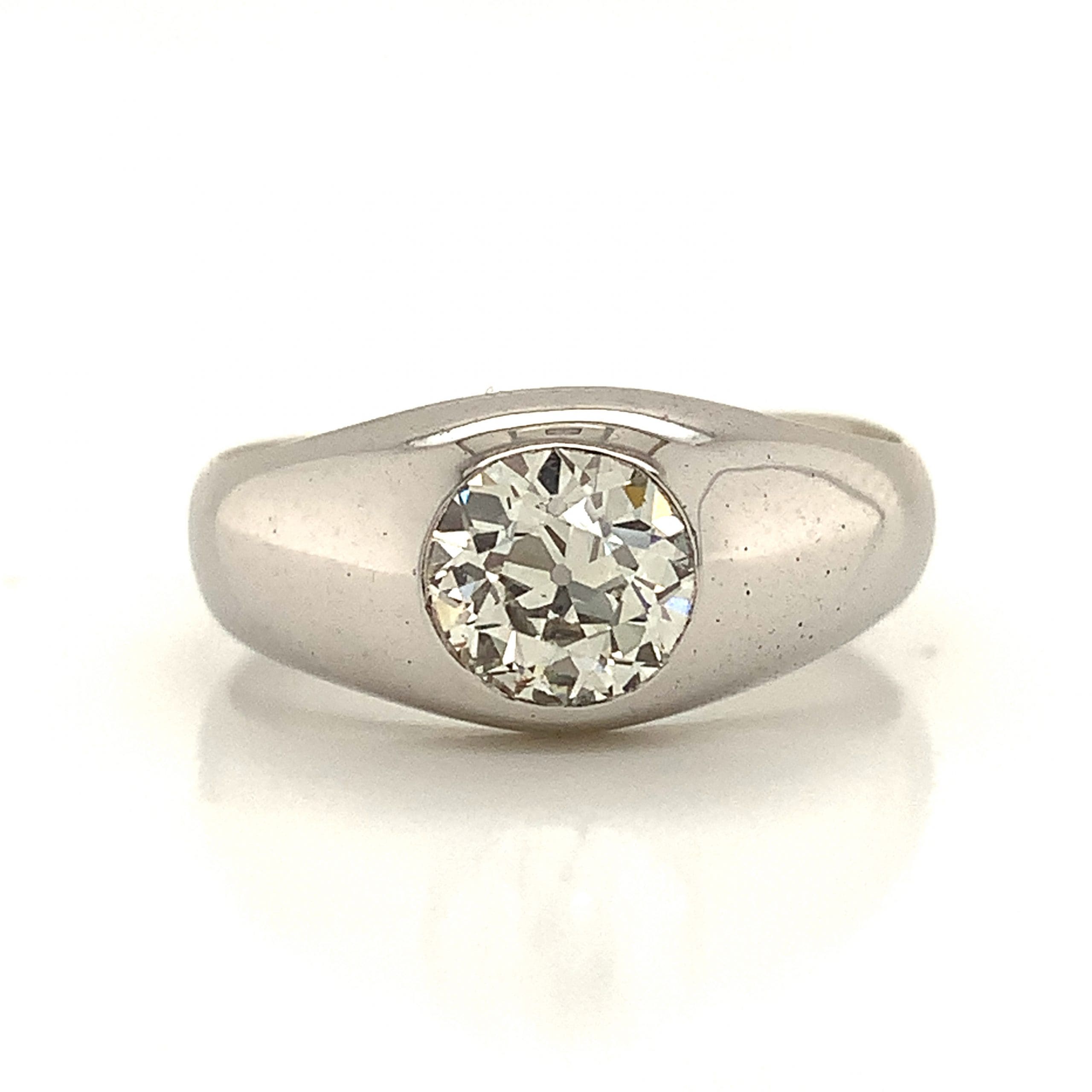 1.50ct Old Cut Diamond Bombe Solitaire Ring