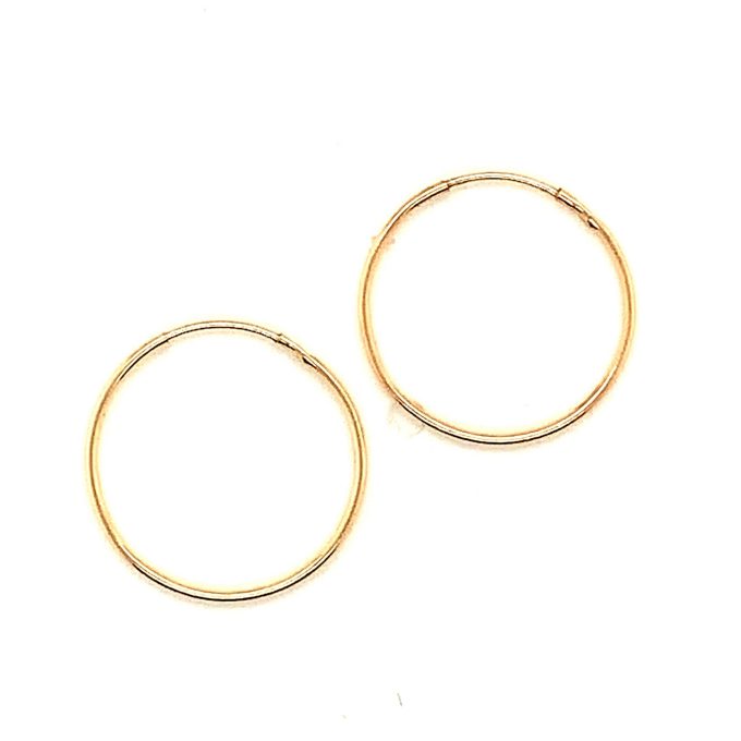 Plain Yellow Gold Sleeper Hoop Earrings