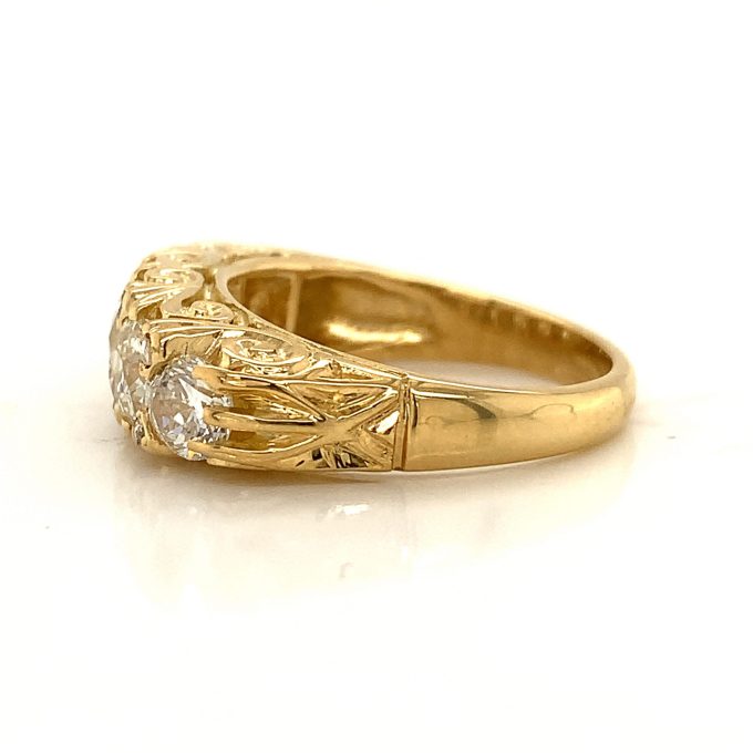 Carve Top Diamond Five Stone Ring