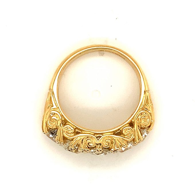 Carve Top Diamond Five Stone Ring
