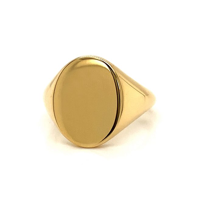 (16 x 12mm) 18ct Gold Classic Oxford Signet Ring