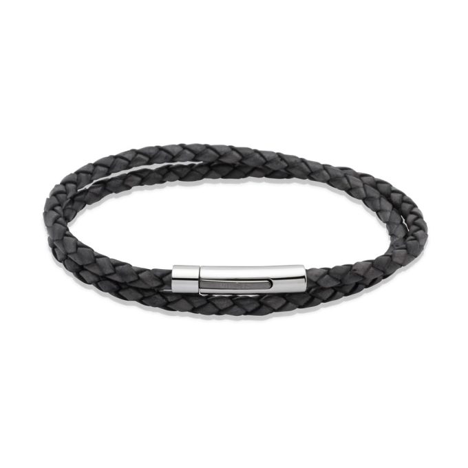 Unique Antique Black Leather Bracelet
