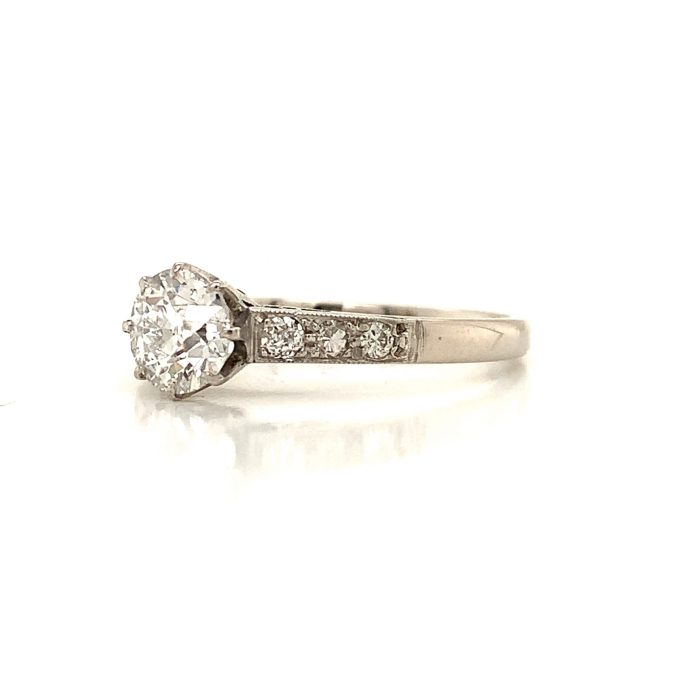 Vintage Round Cut Diamond Solitaire Ring