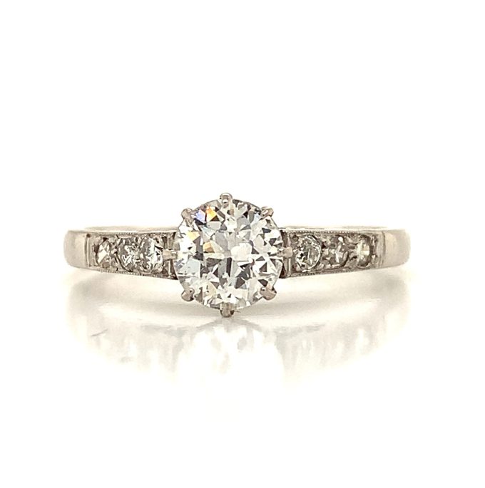 Vintage Round Cut Diamond Solitaire Ring