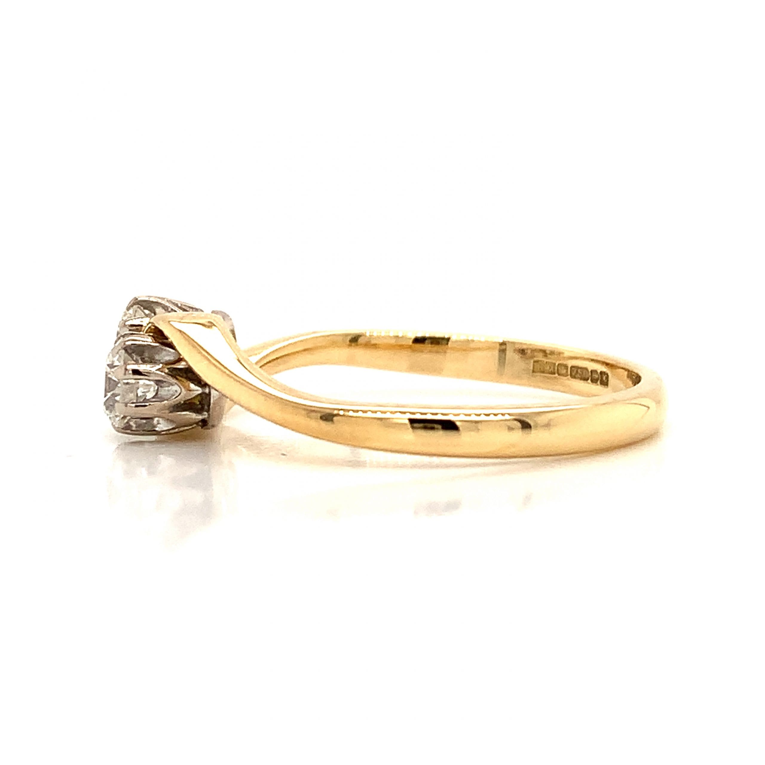 Yellow Gold Diamond Twist Ring