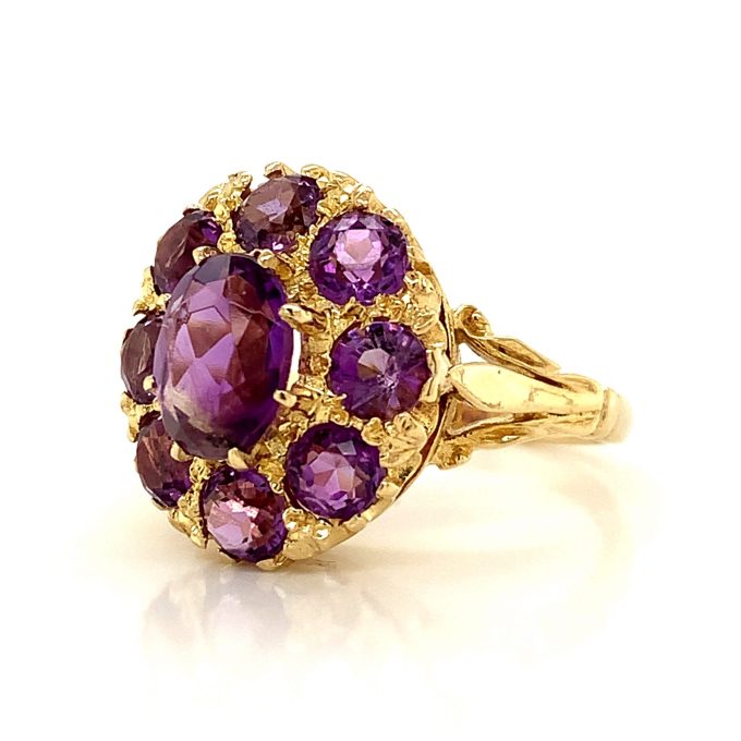Gold Amethyst Dress Ring