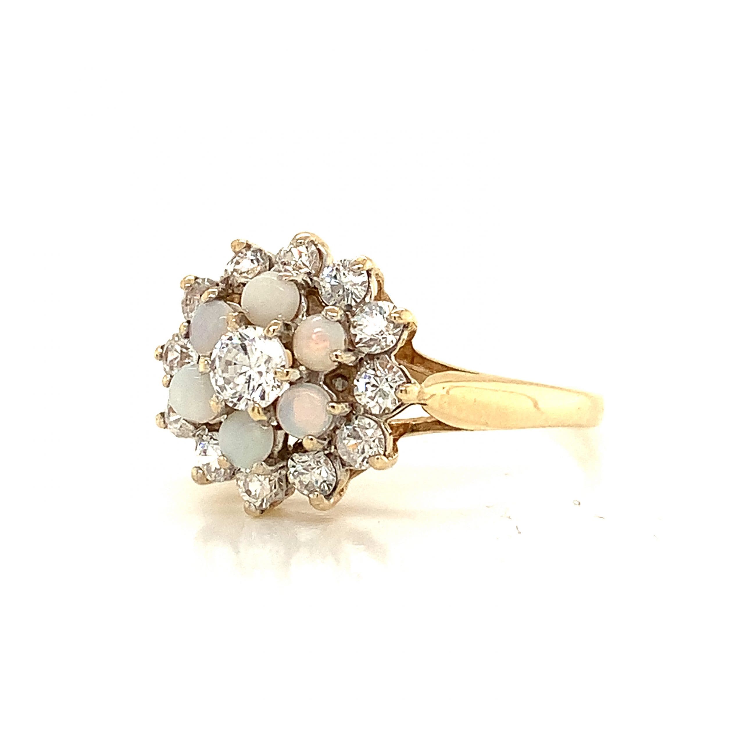Opal and CZ Ring