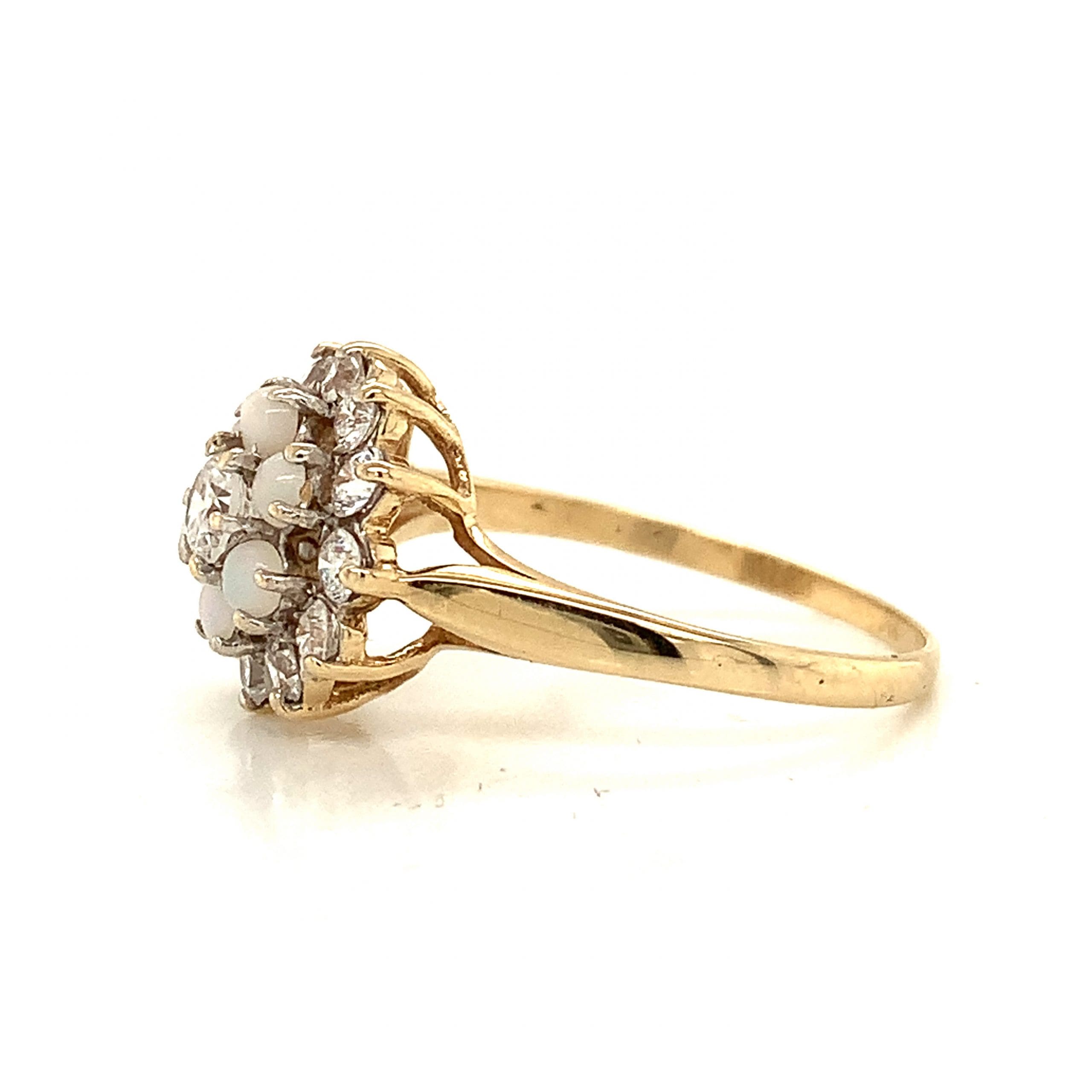 Opal and CZ Ring