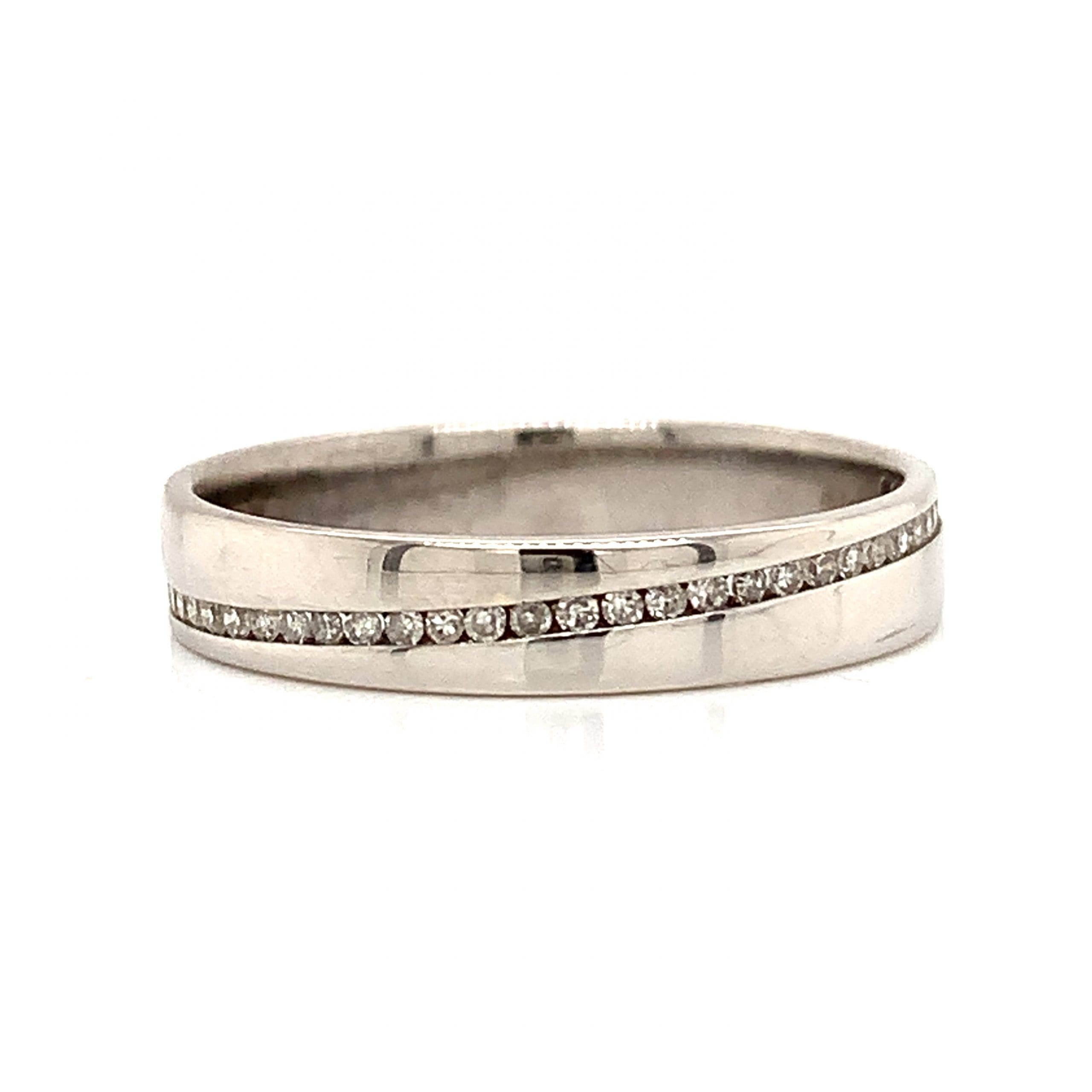 Ladies White Gold Diamond Set Band