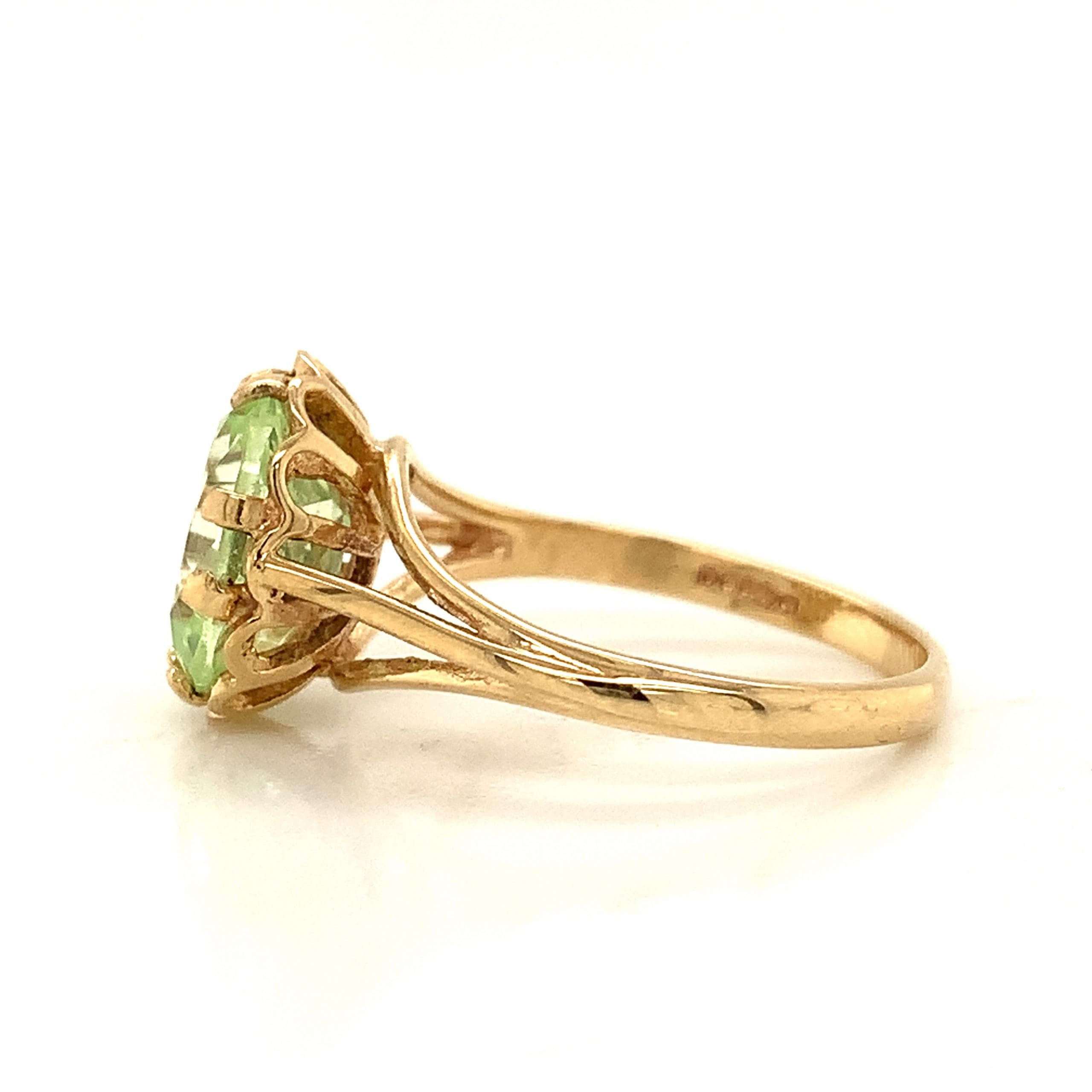 Green Spinel Gold Ring