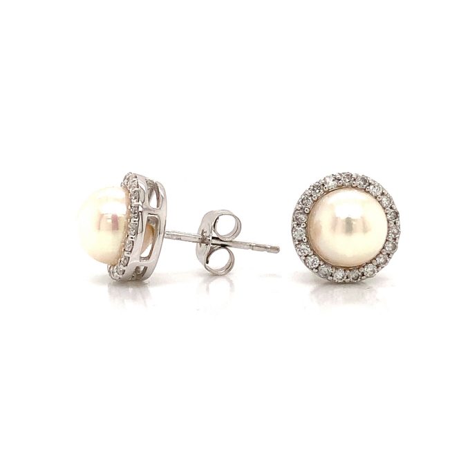 Pearl and Diamond Cluster Studs