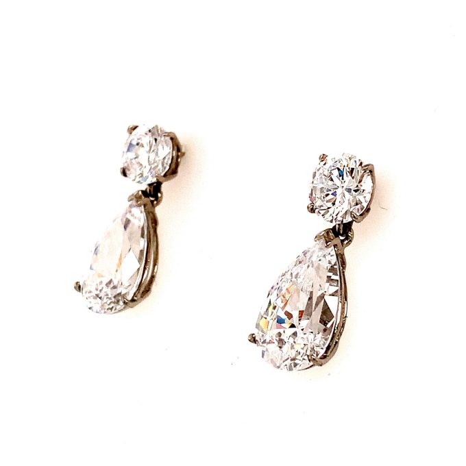 Silver Cubic Zirconia Drop Earrings
