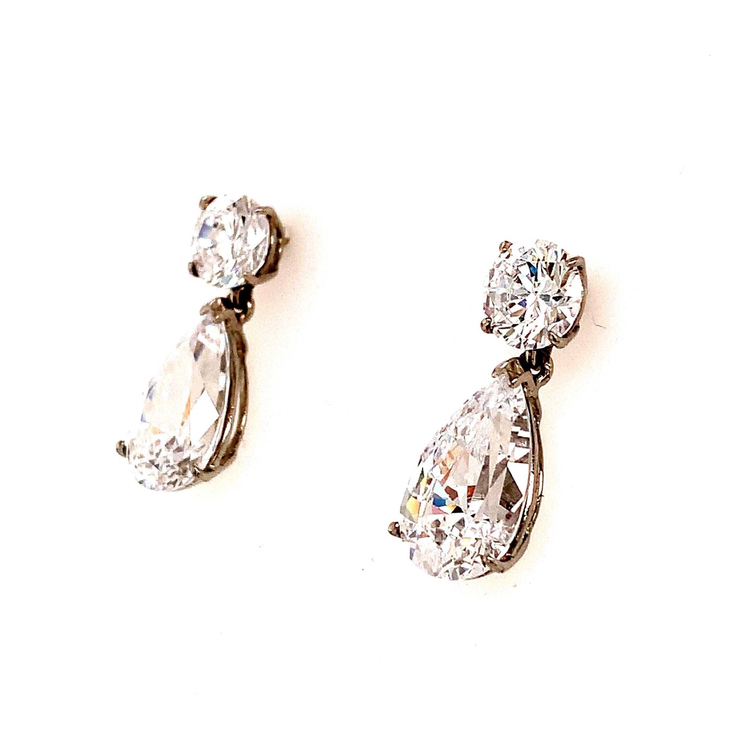 Silver Cubic Zirconia Drop Earrings
