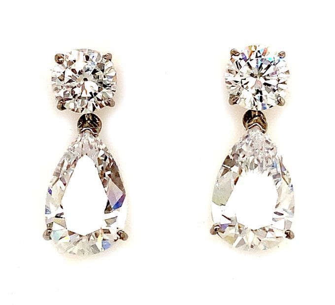 Silver Cubic Zirconia Drop Earrings