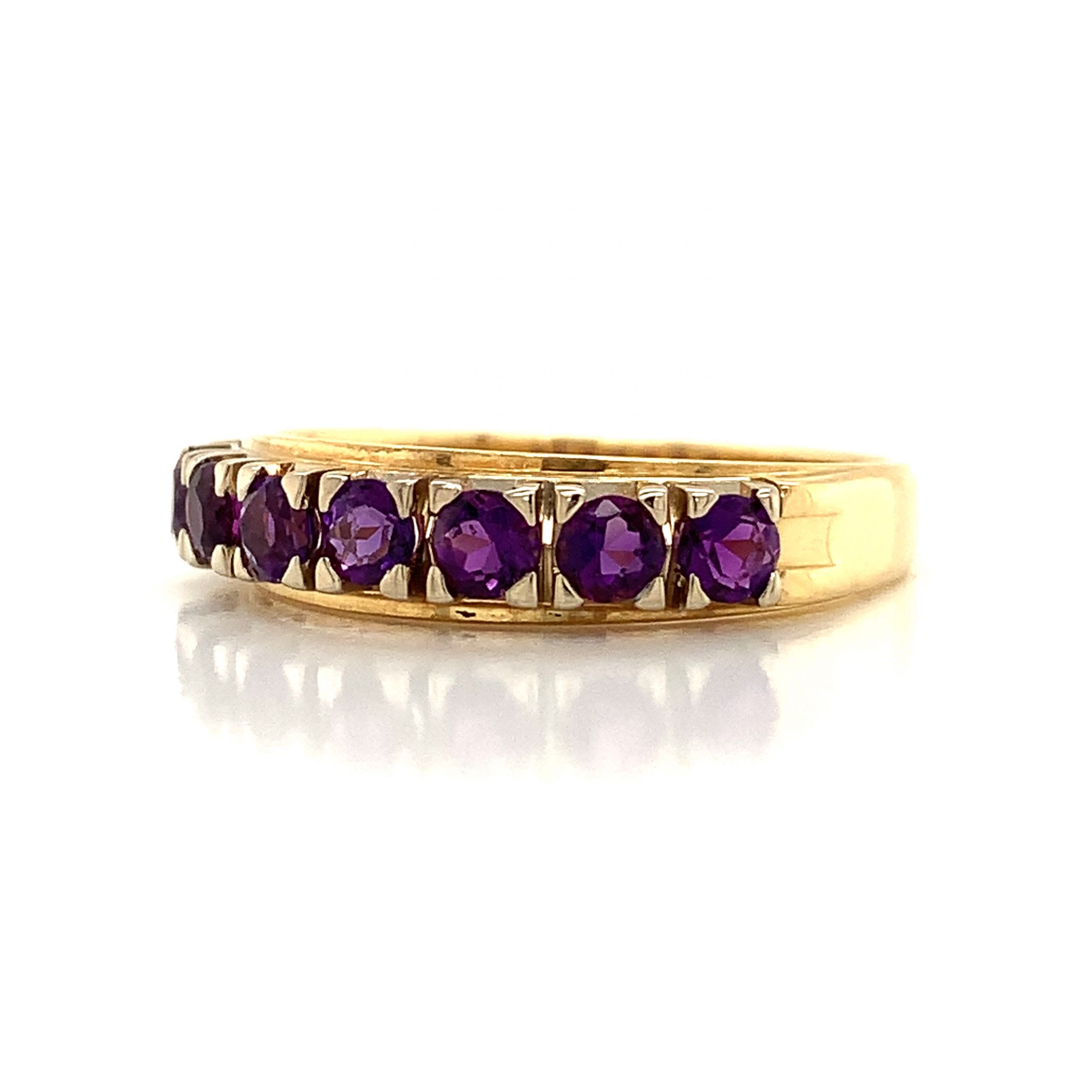 Gold Amethyst Eternity Ring