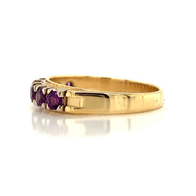 Gold Amethyst Eternity Ring