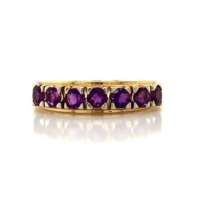 Gold Amethyst Eternity Ring