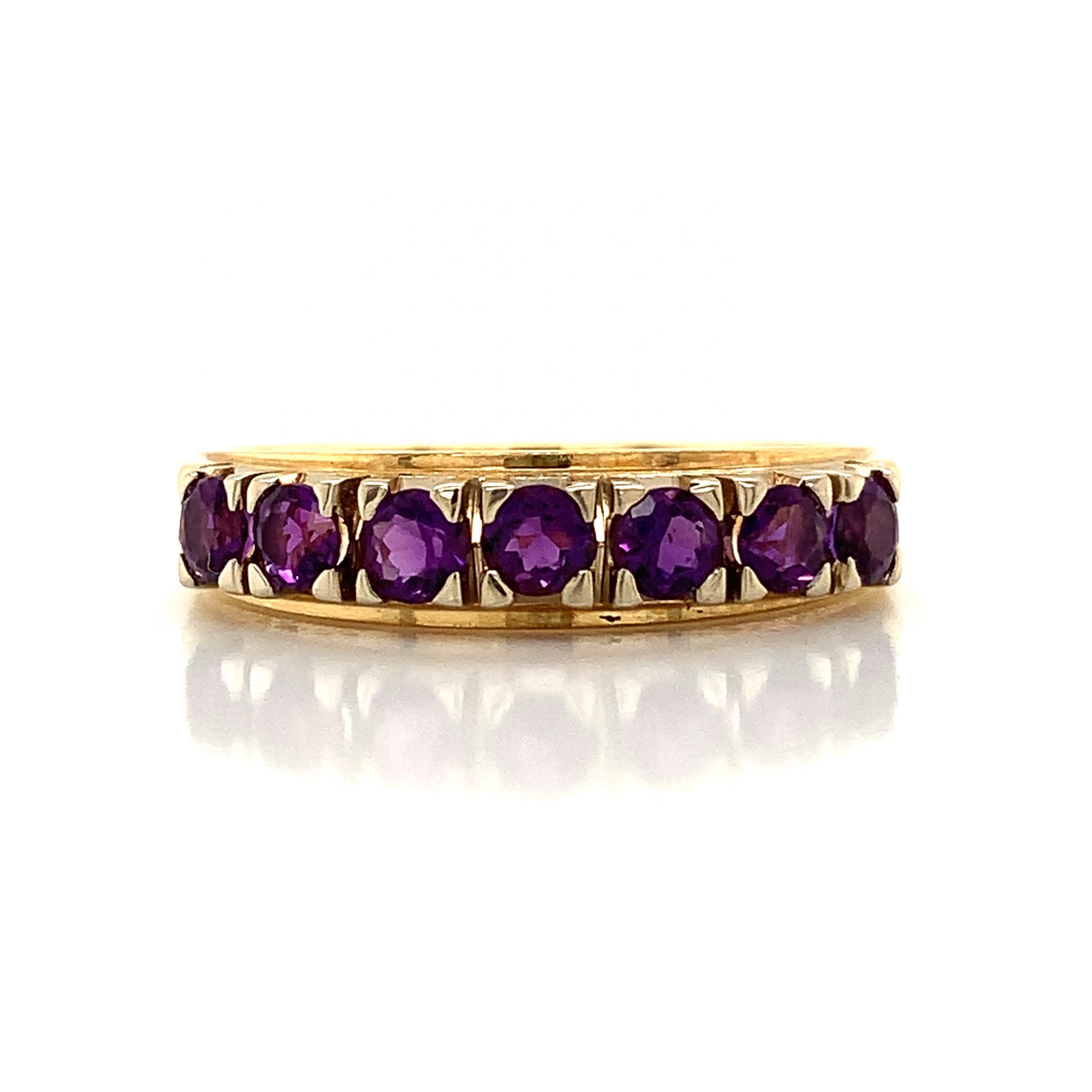 Gold Amethyst Eternity Ring