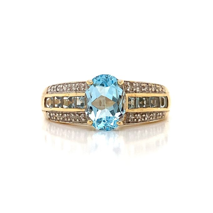 Aquamarine and Diamond Dress Ring